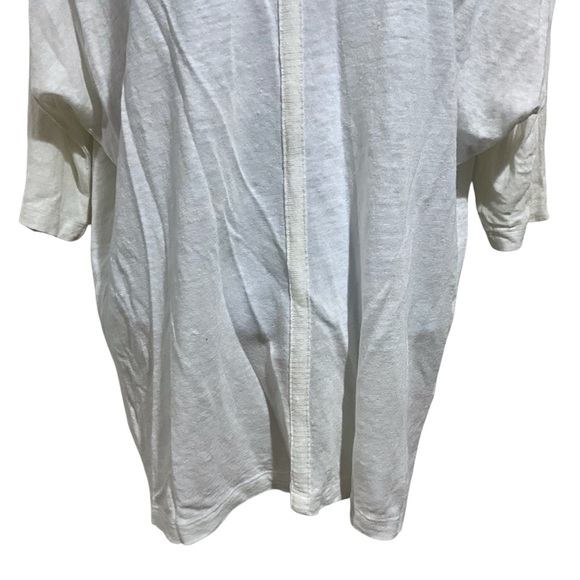 EILEEN FISHER Size XS Ivory 100% Linen Scoop Neck Dolman Sleeve Tee Shirt - Picture 3 of 9